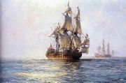 unknow artist Seascape, boats, ships and warships.90 oil painting reproduction